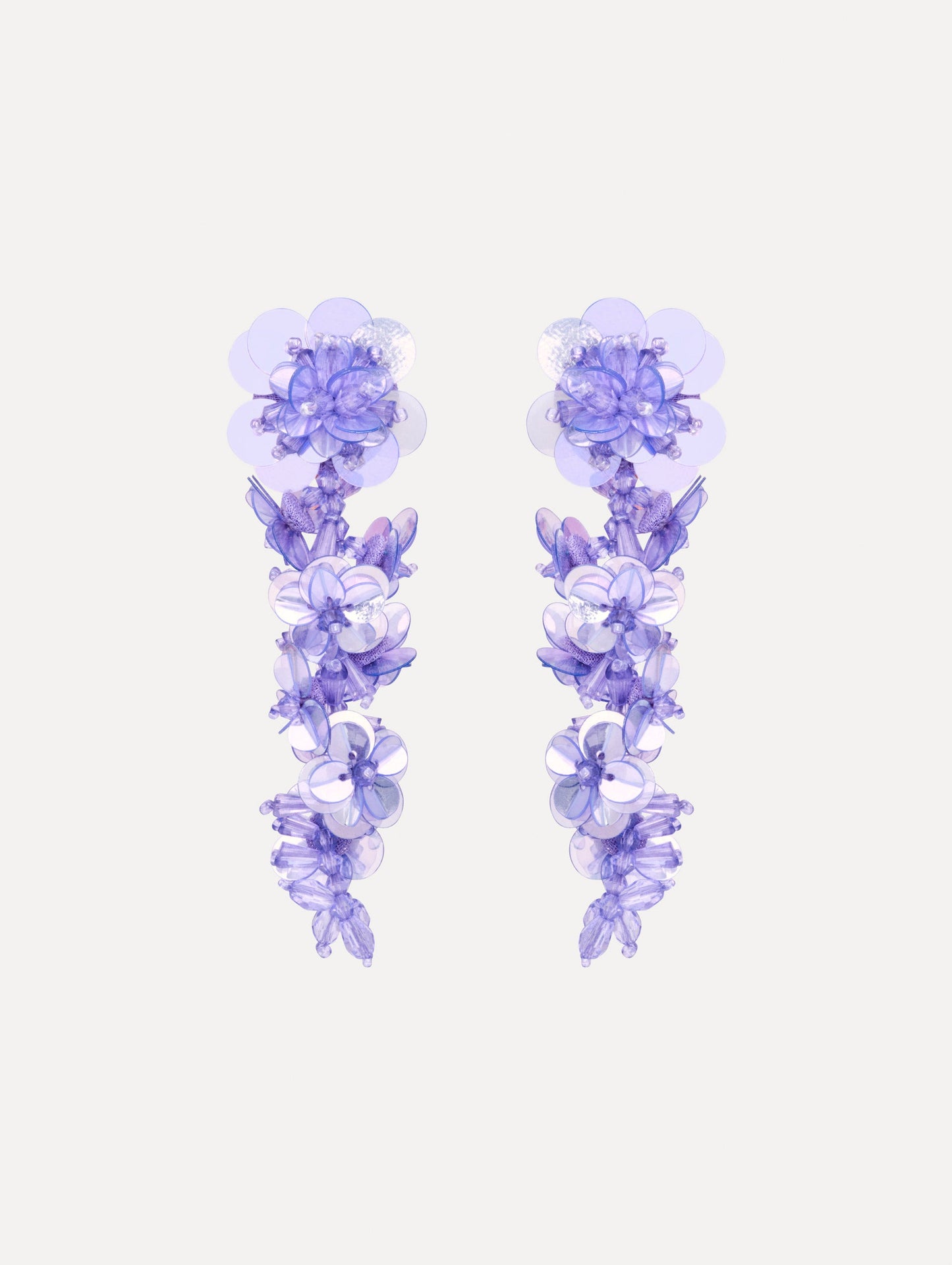 Sequin Flower Clip-On Earrings