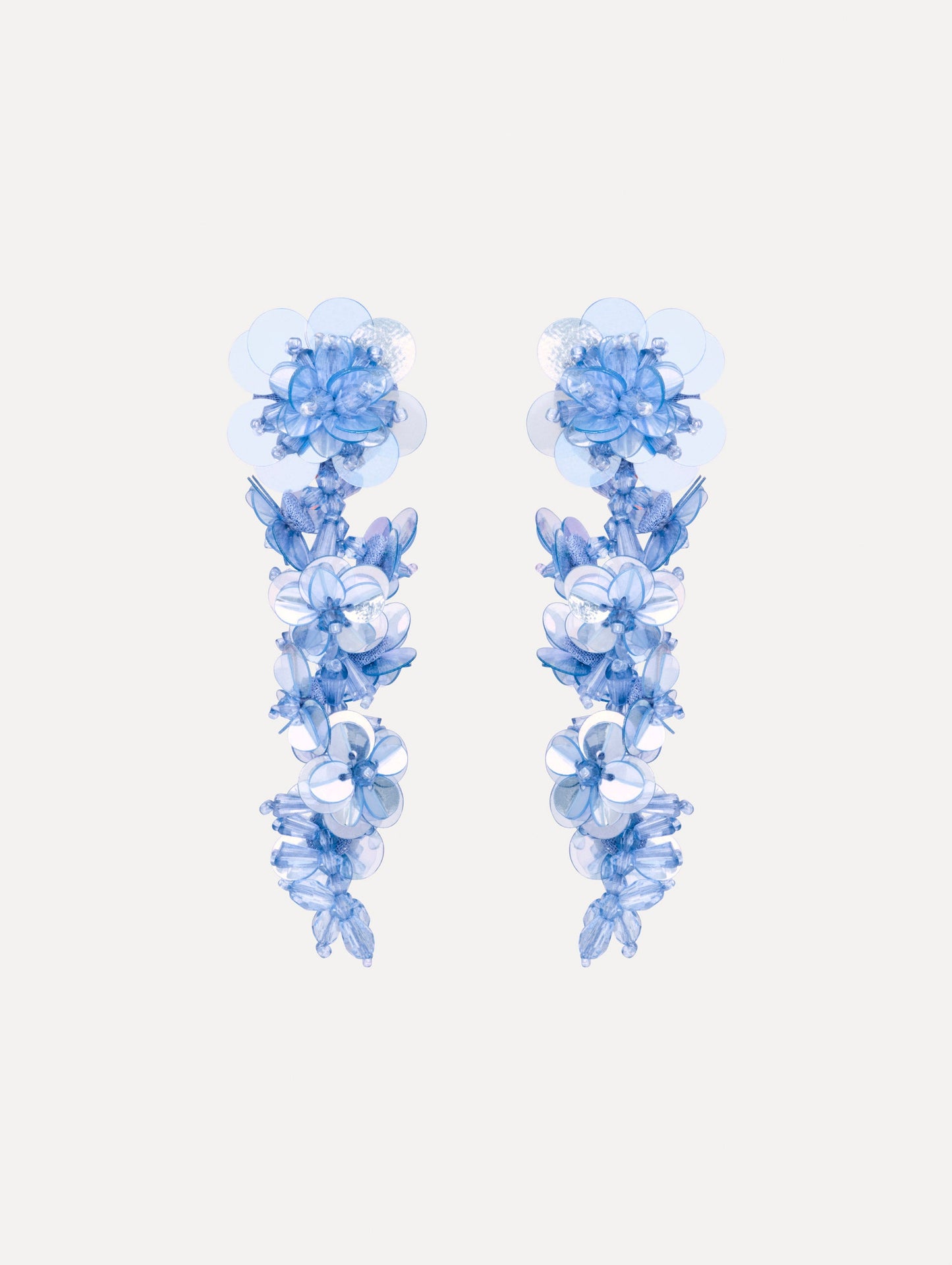 Sequin Flower Clip-On Earrings
