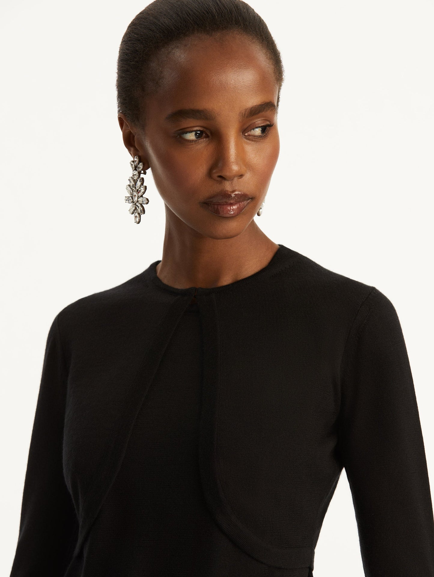 Wool-Blend Black Bolero Zoom View