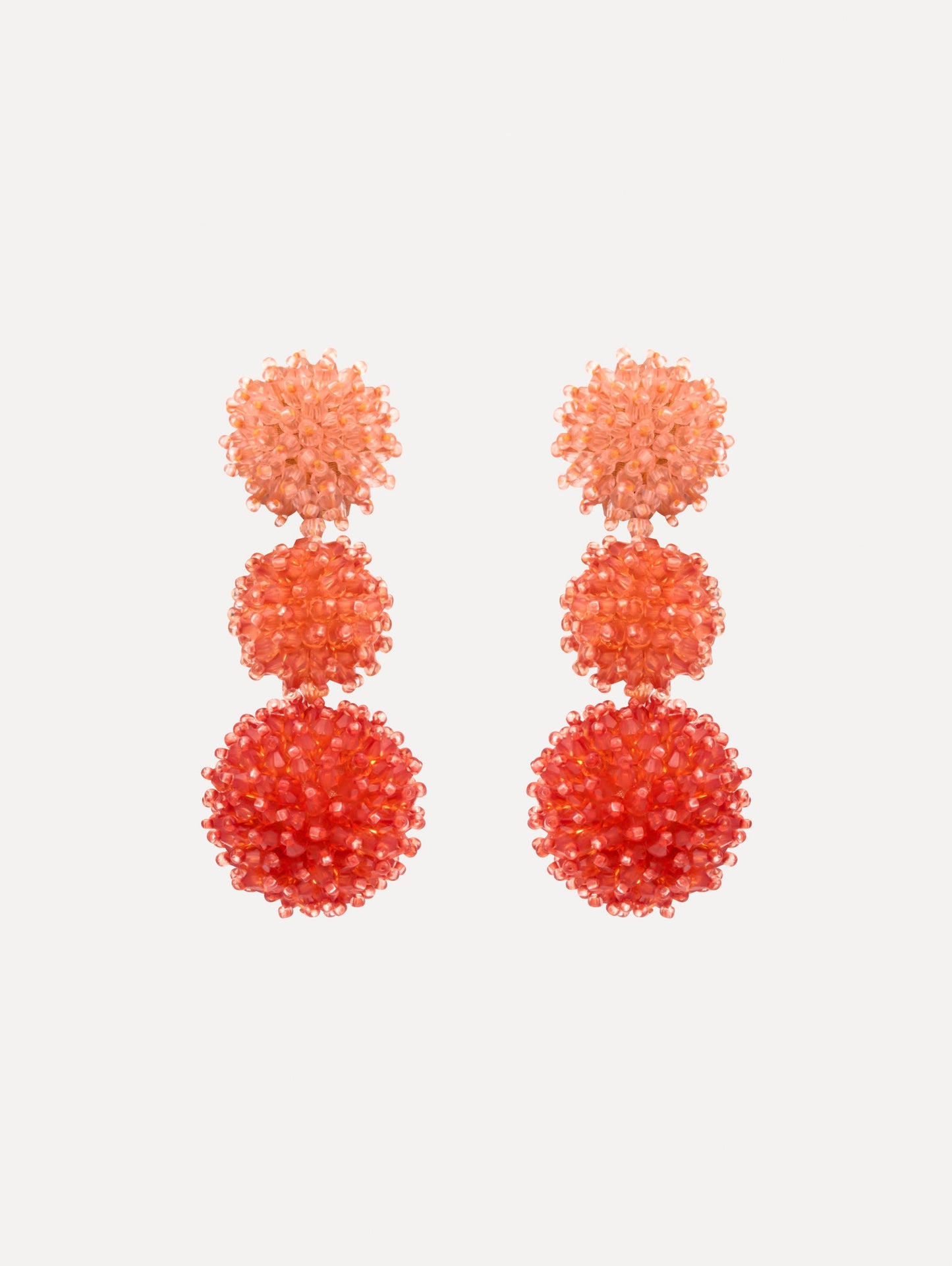 Ombré Pompom Drop Clip-On Earrings