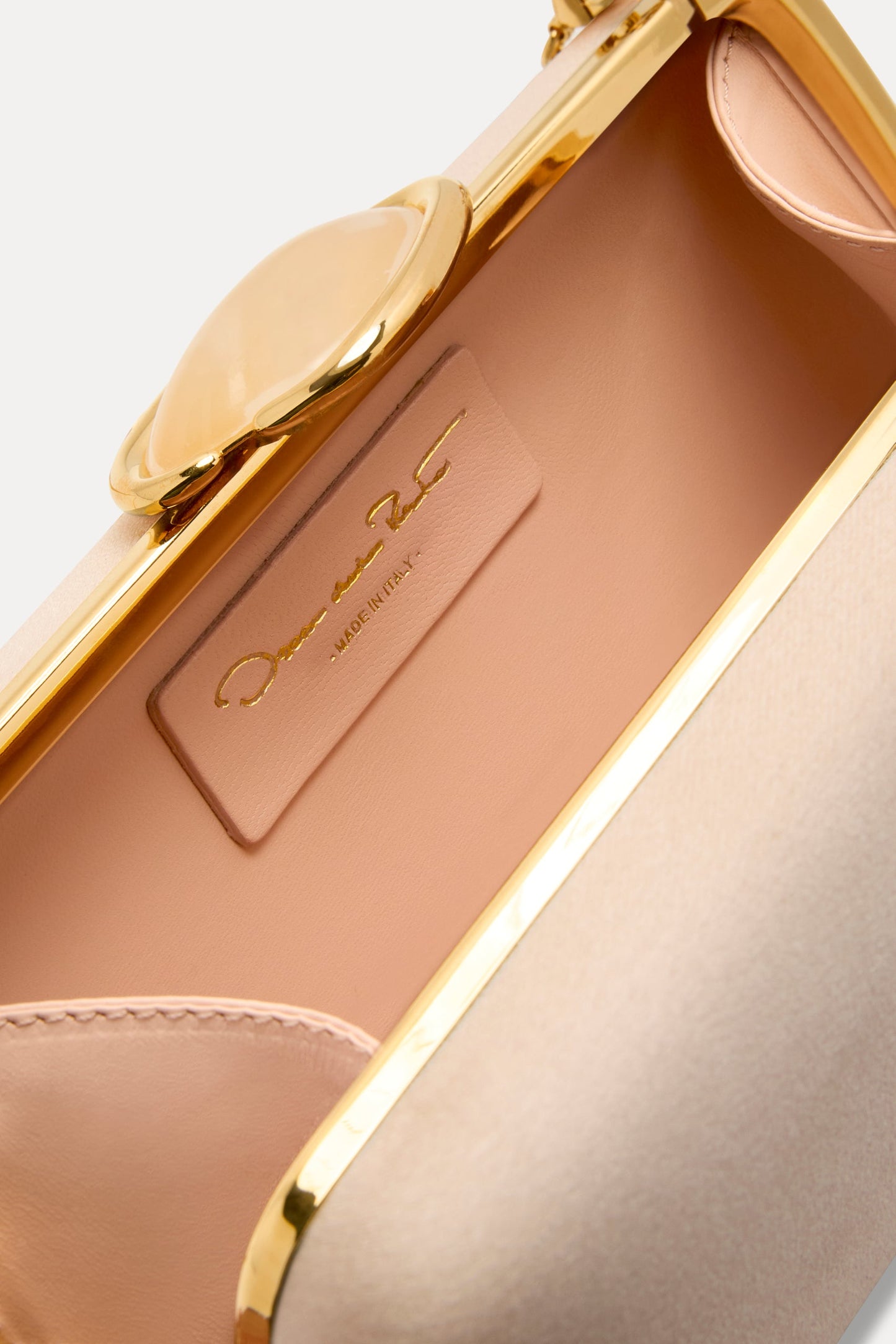 Pink O Satin Minaudière Inside Zoom View