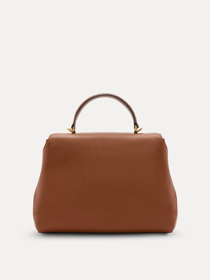 The Poppy Leather Handbag in Brown Back View