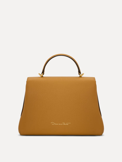 The Poppy Leather Handbag in Honey Back View