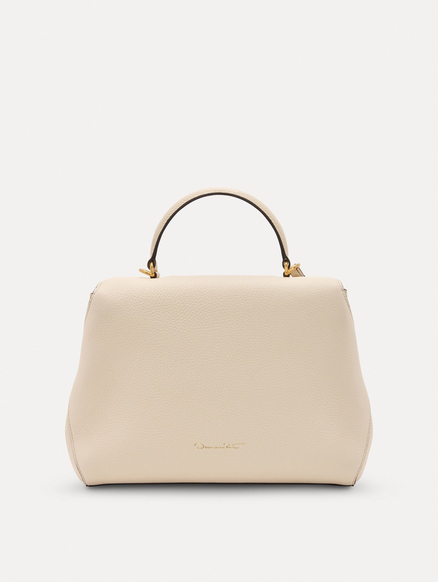 The Poppy Leather Handbag in Ivory Back View