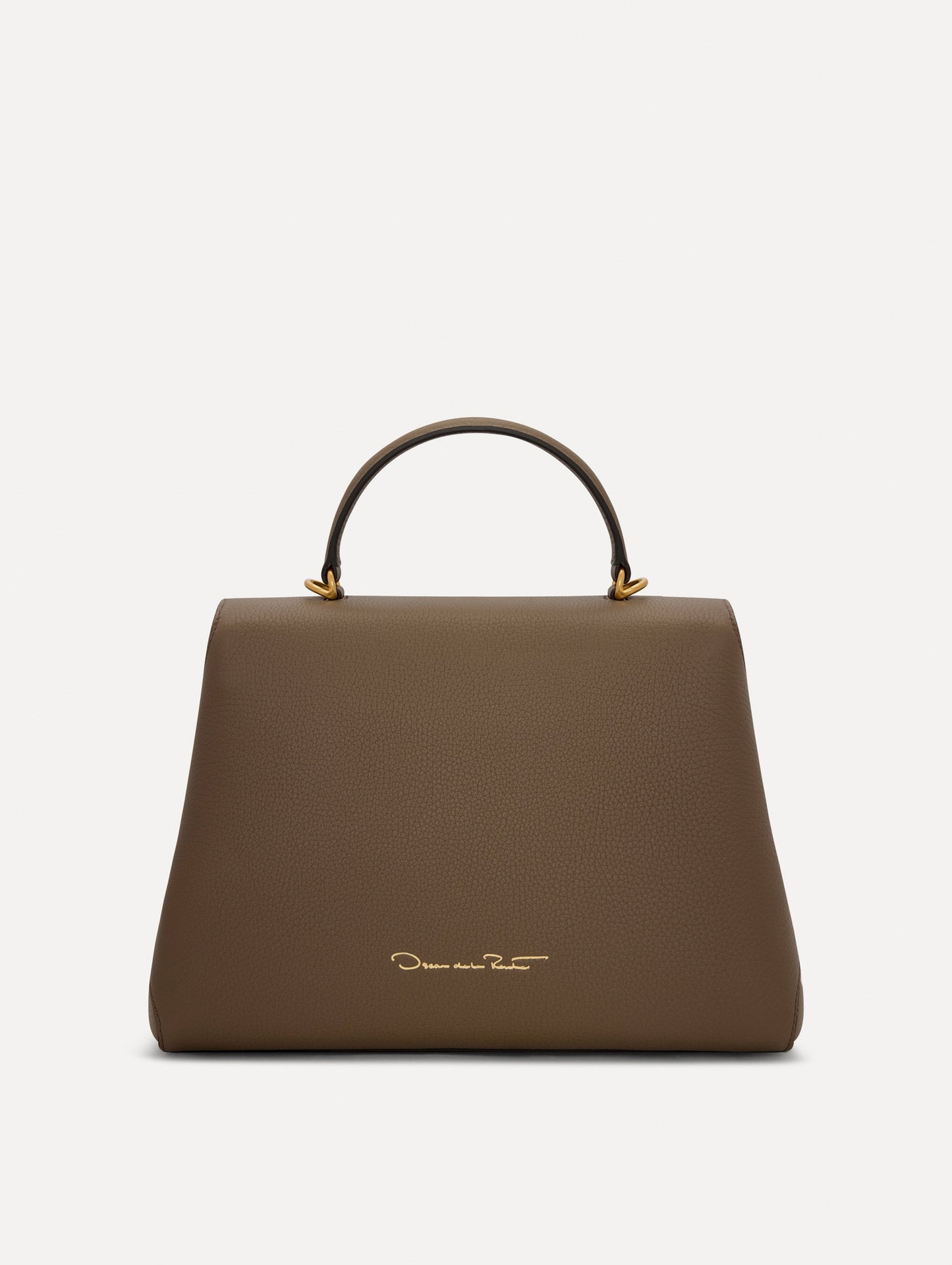 The Poppy Leather Handbag in Stone Back View