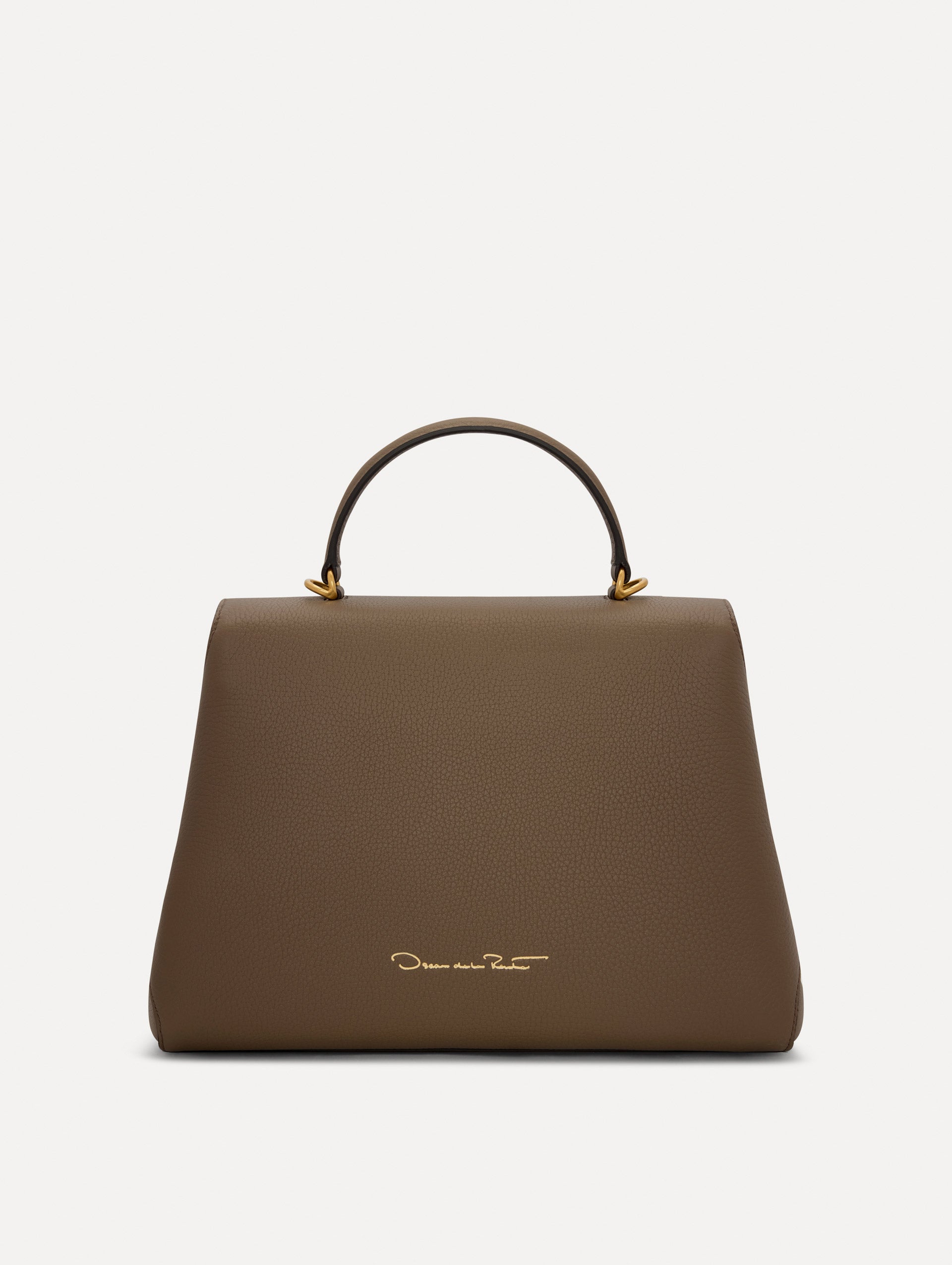 The Poppy Leather Handbag in Stone Back View