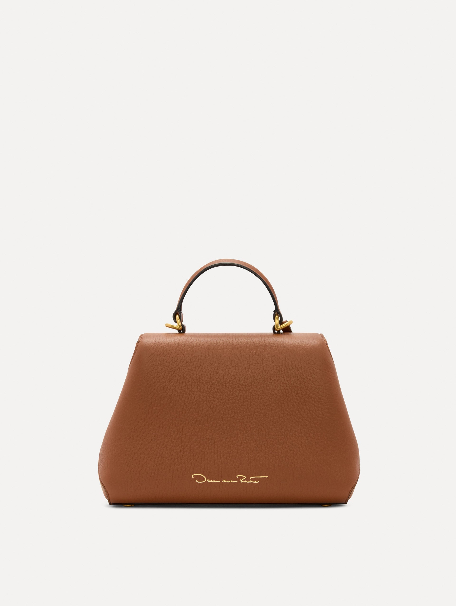 The Mini Poppy Leather Handbag in Brown Back View