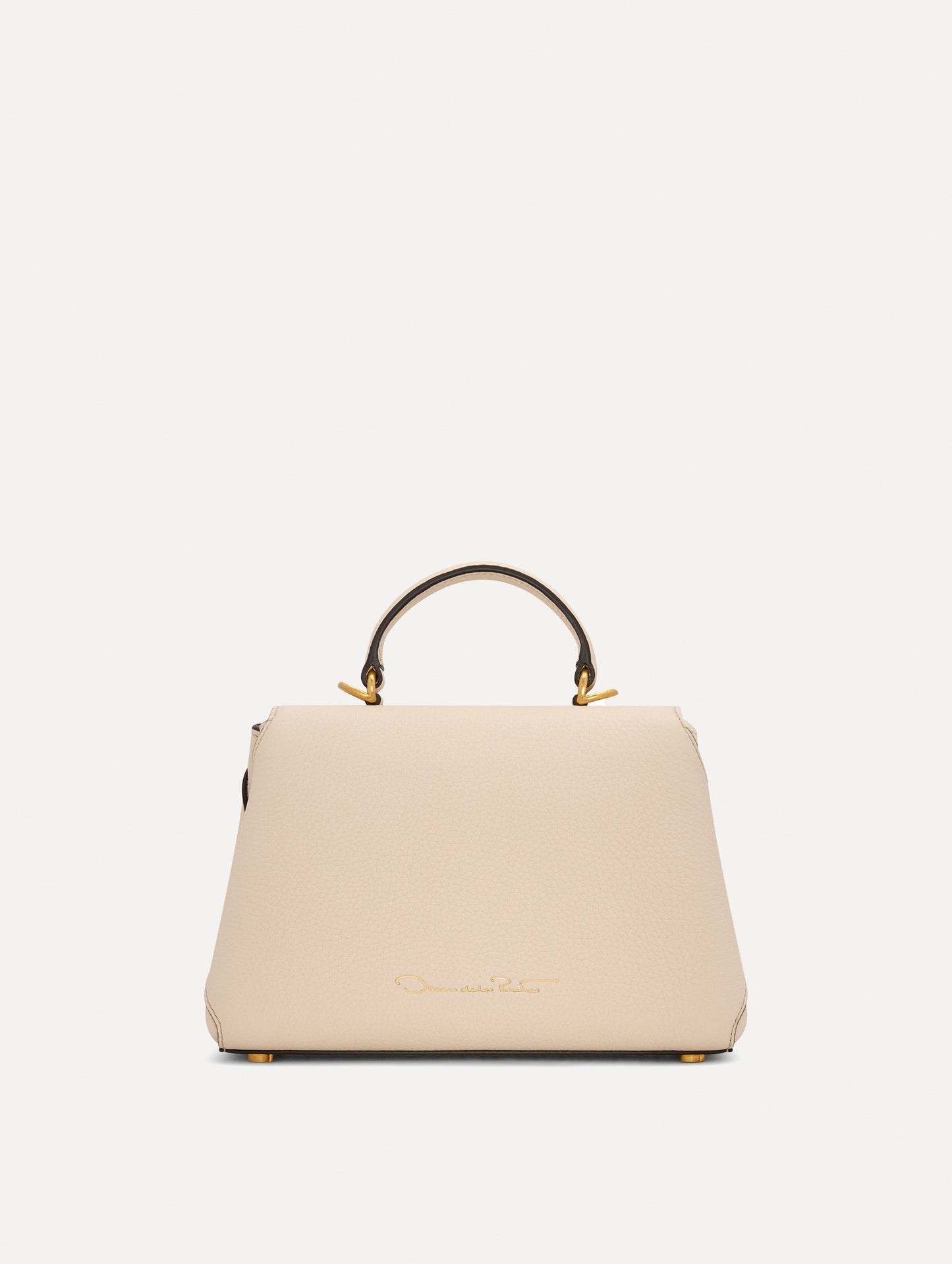 The Mini Poppy Leather Handbag in Ivory Back View