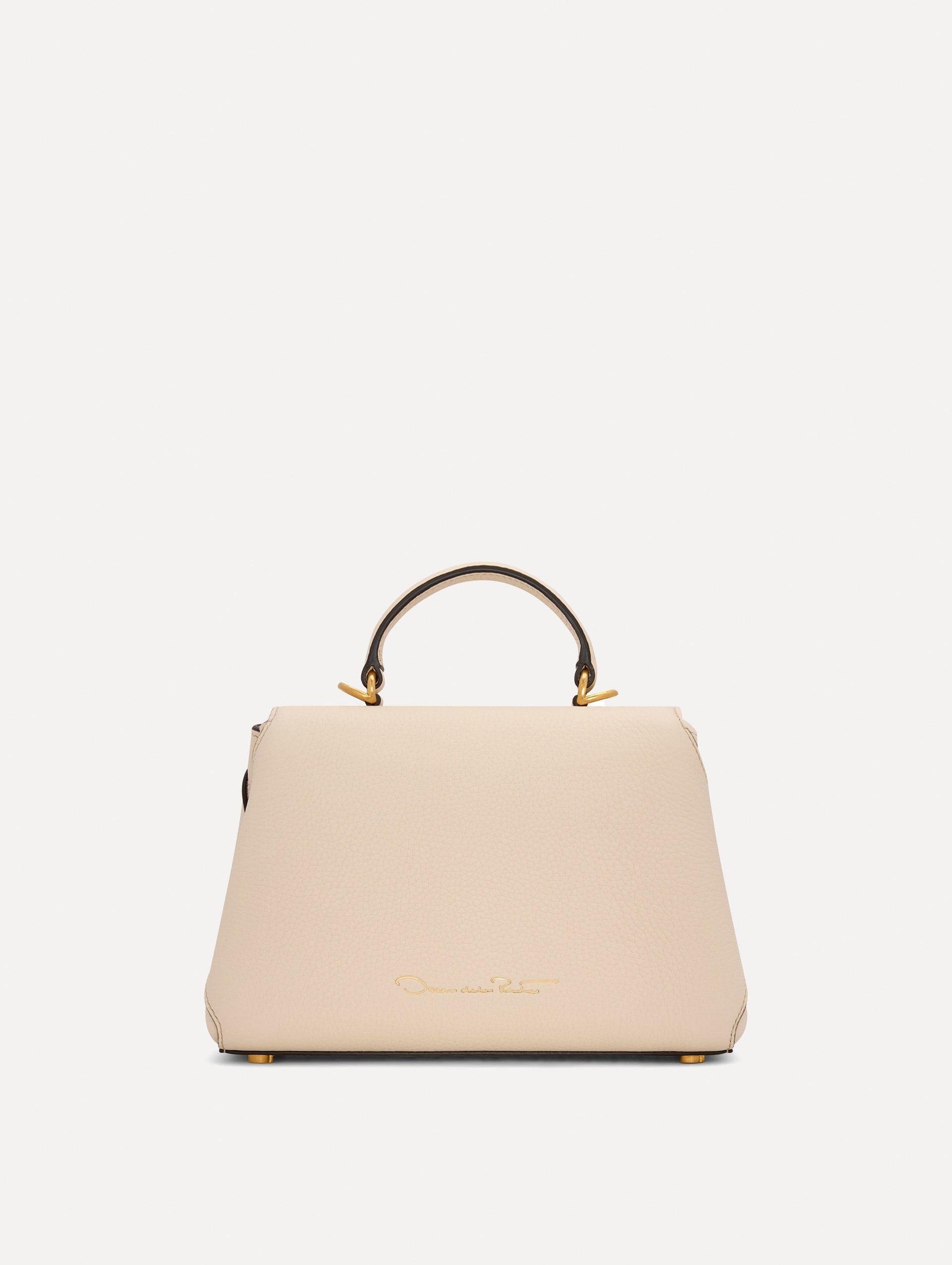 The Mini Poppy Leather Handbag in Ivory Back View