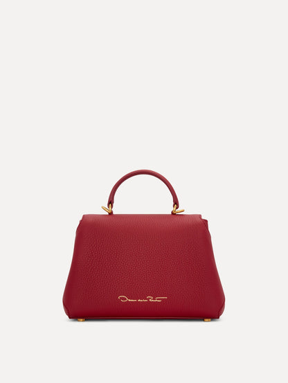 The Mini Poppy Leather Handbag in Red Back View