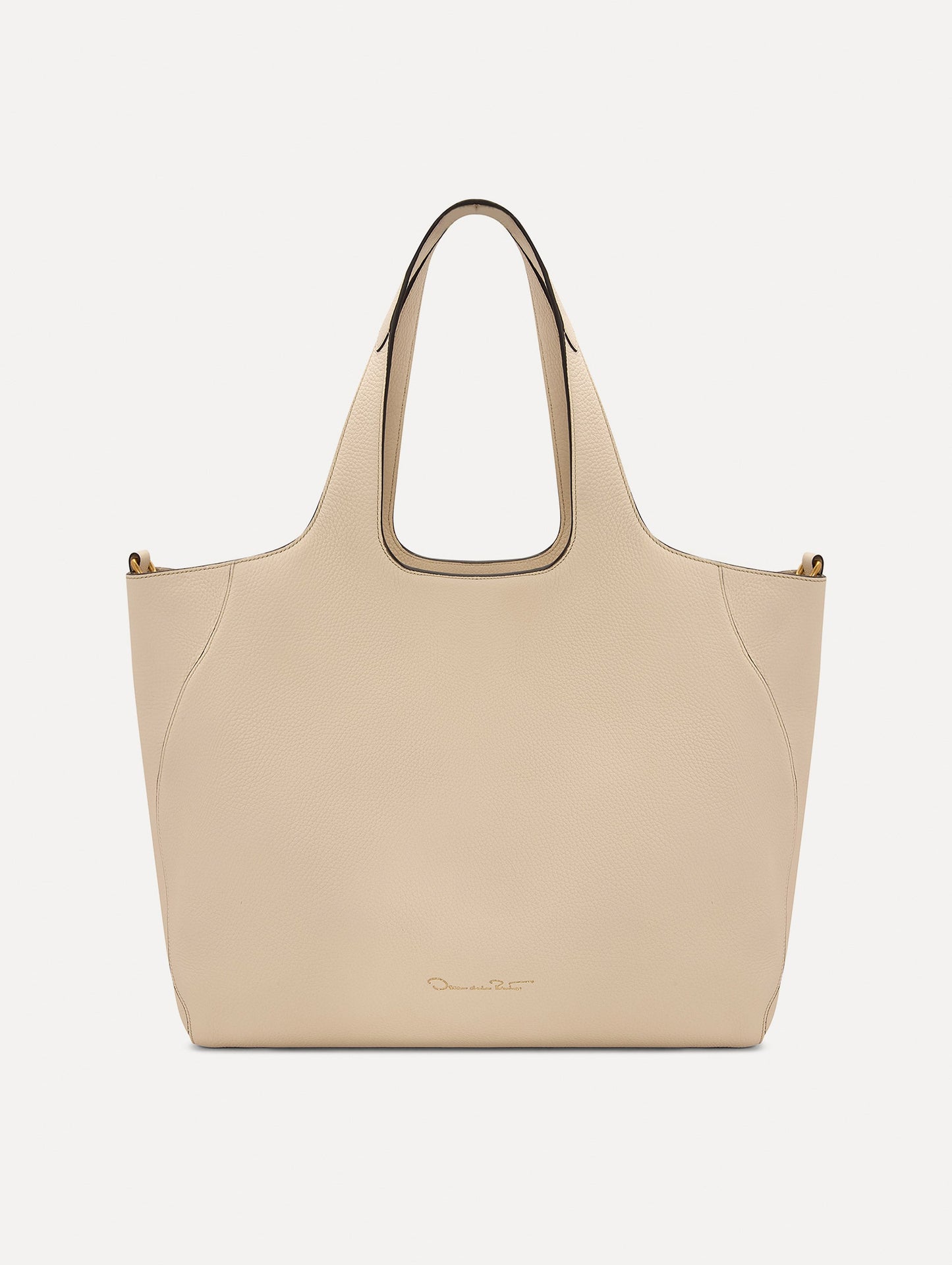 The Laser-Cut Orchid Topaz Tote in Ivory Back View