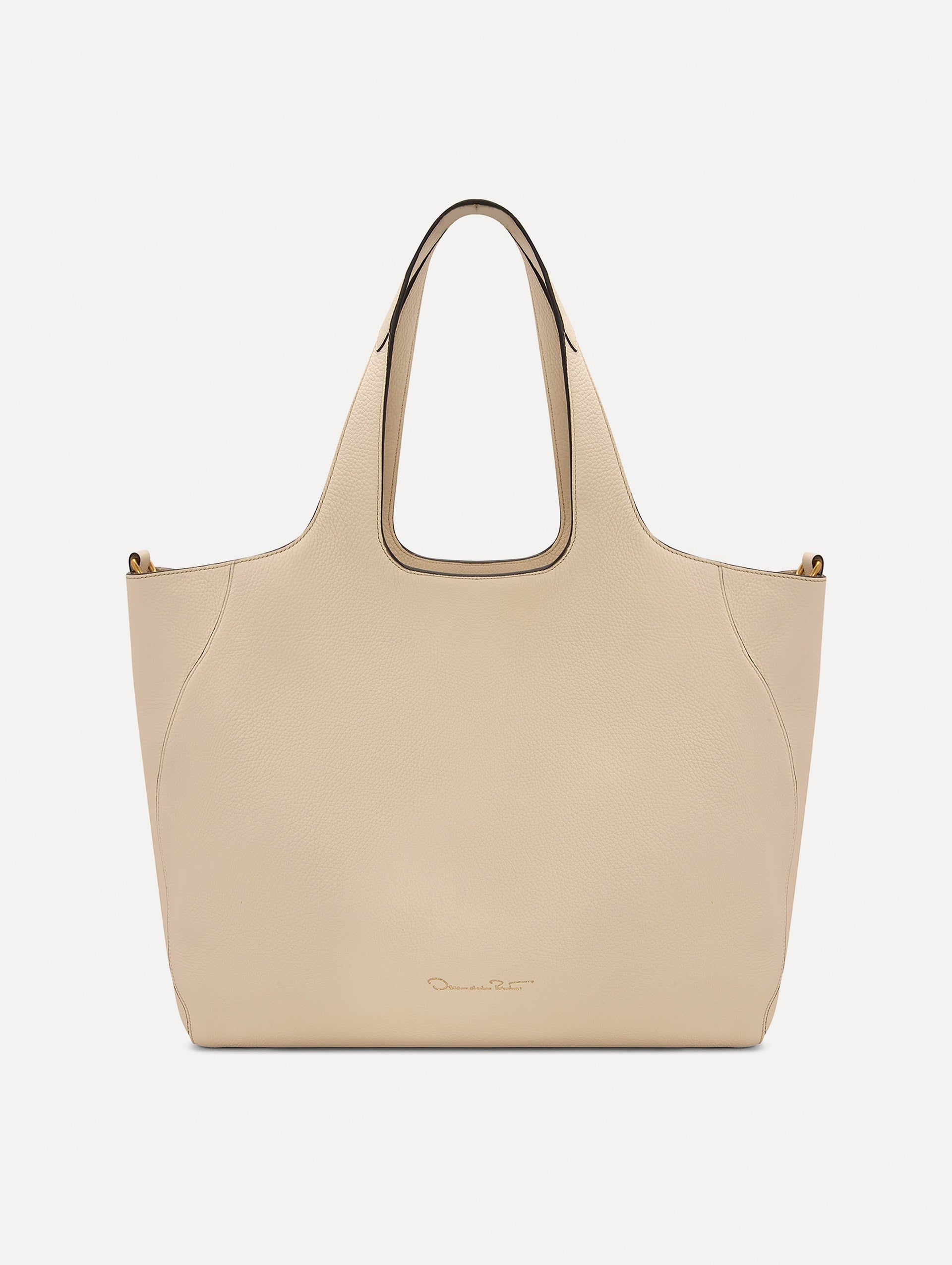 The Laser-Cut Orchid Topaz Tote in Ivory Back View