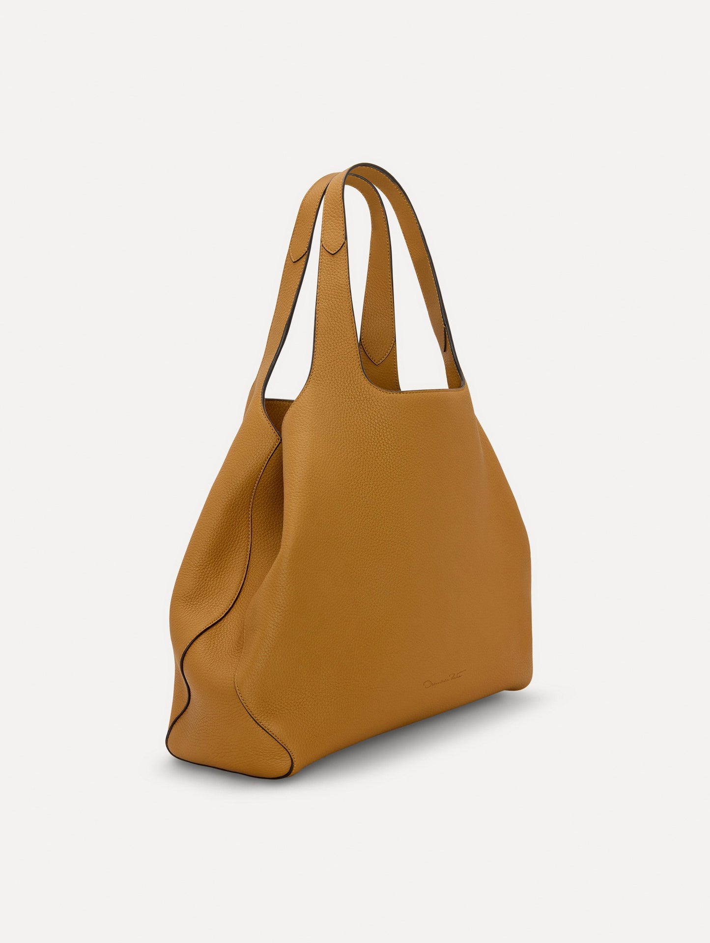 The Topaz Leather "tote" in Honey Side View