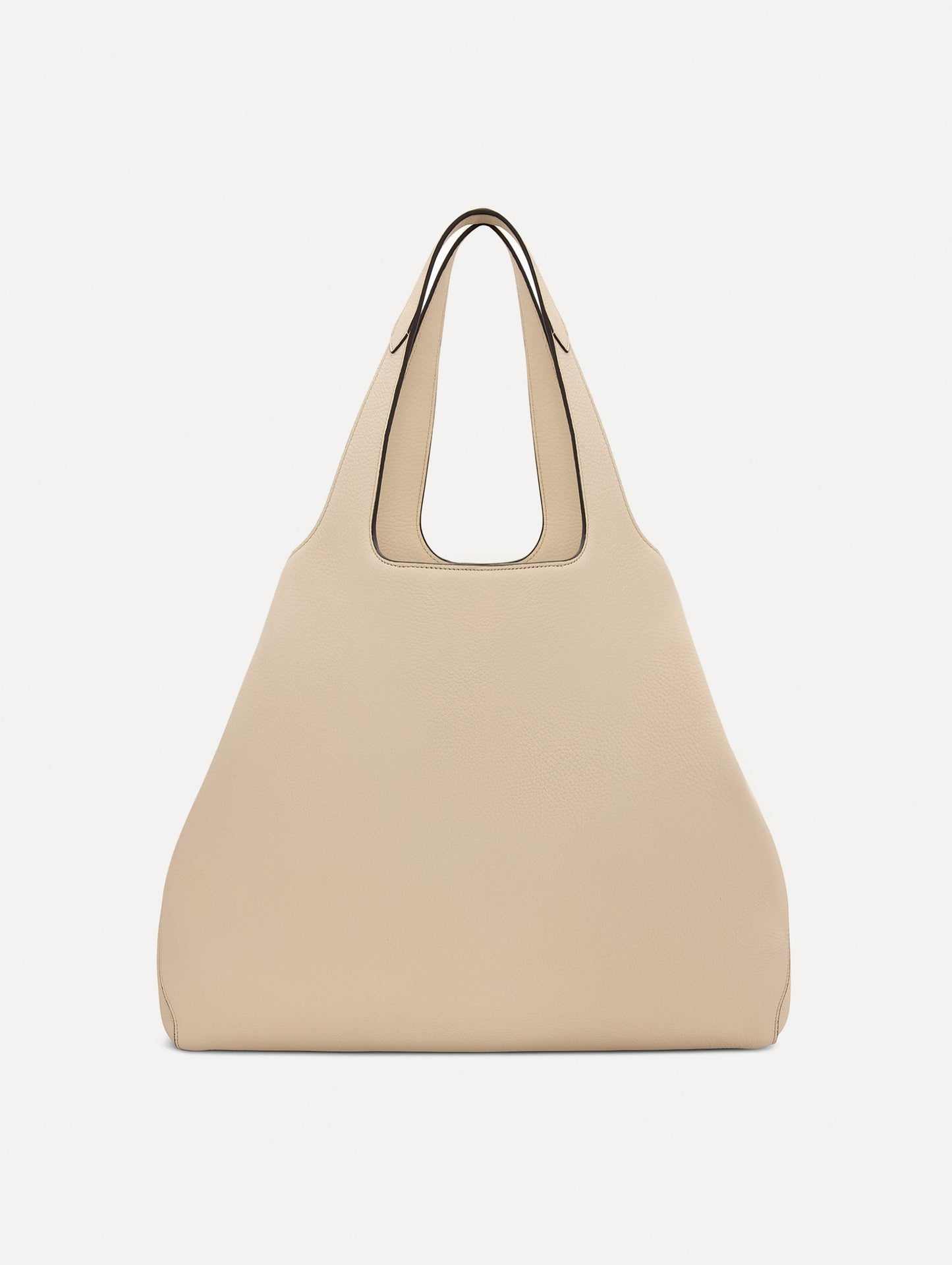 The Topaz Leather "tote" in Ivory Front View