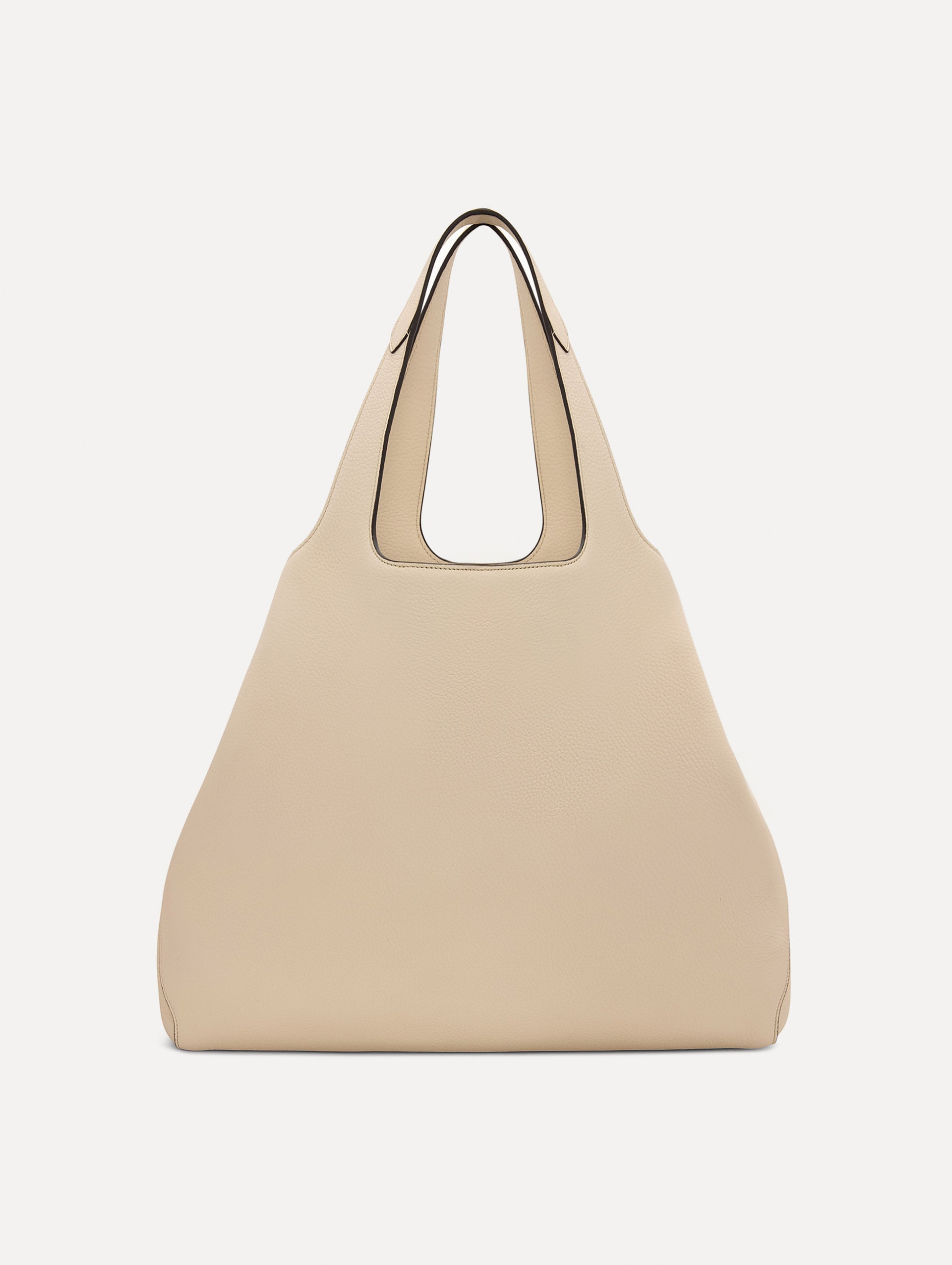 The Topaz Leather "tote" in Ivory Front View