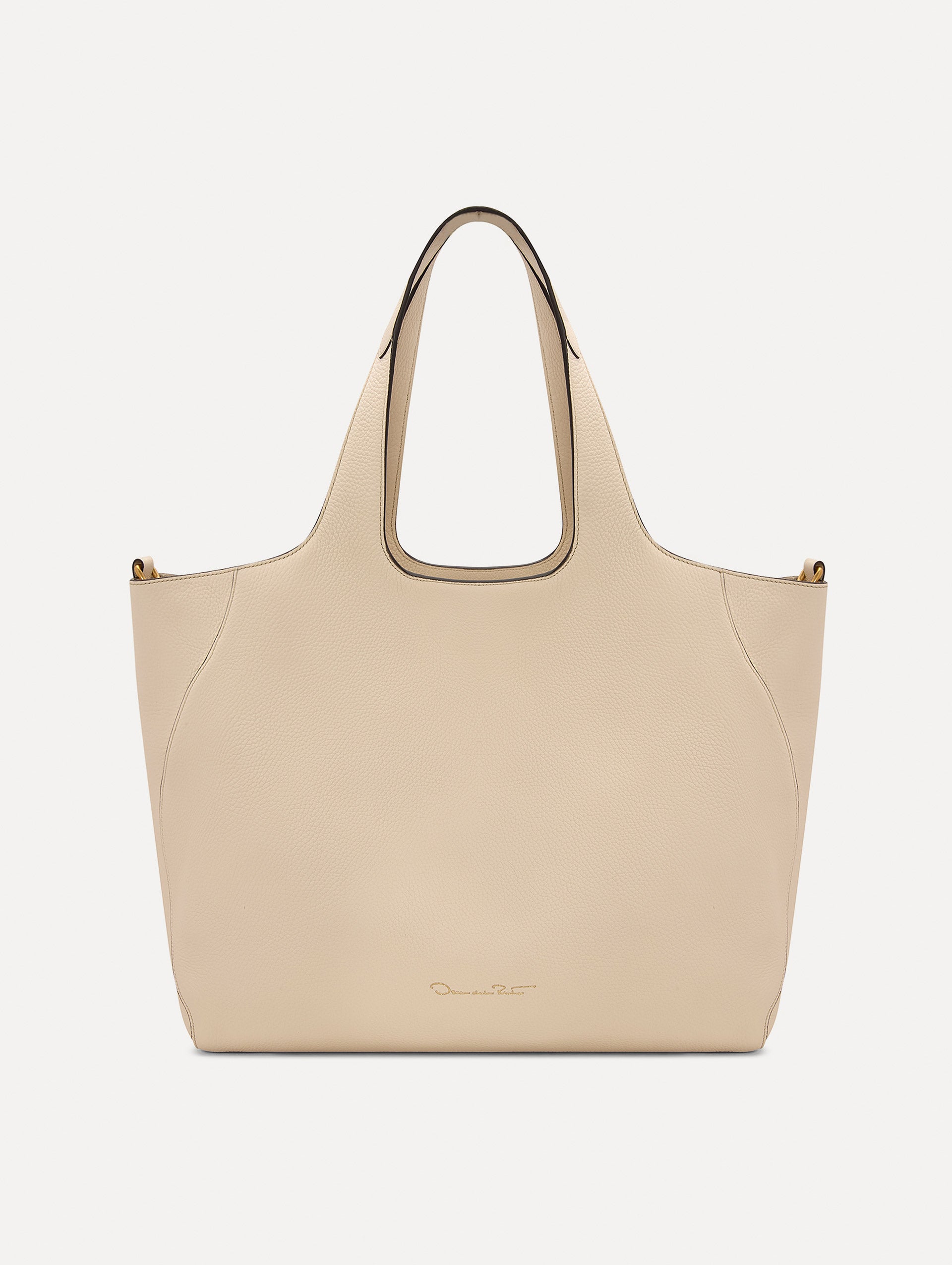The Topaz Leather "tote" in Ivory Back View