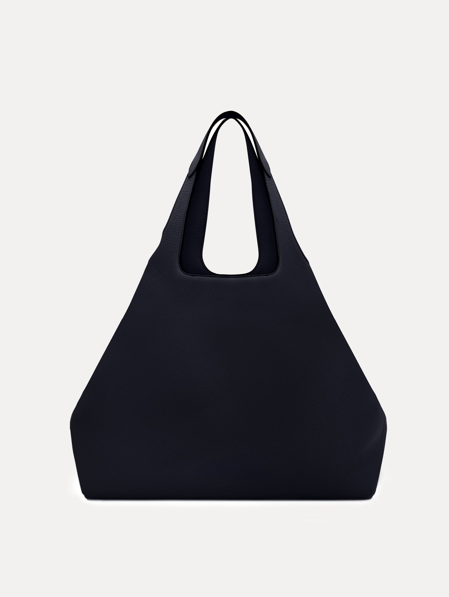 The Topaz Leather "tote" in Navy Front View