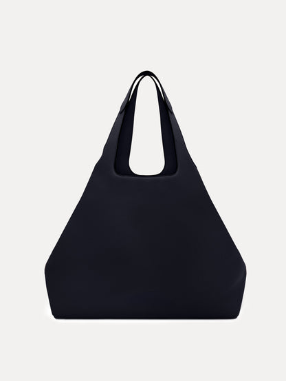 The Topaz Leather "tote" in Navy Front View