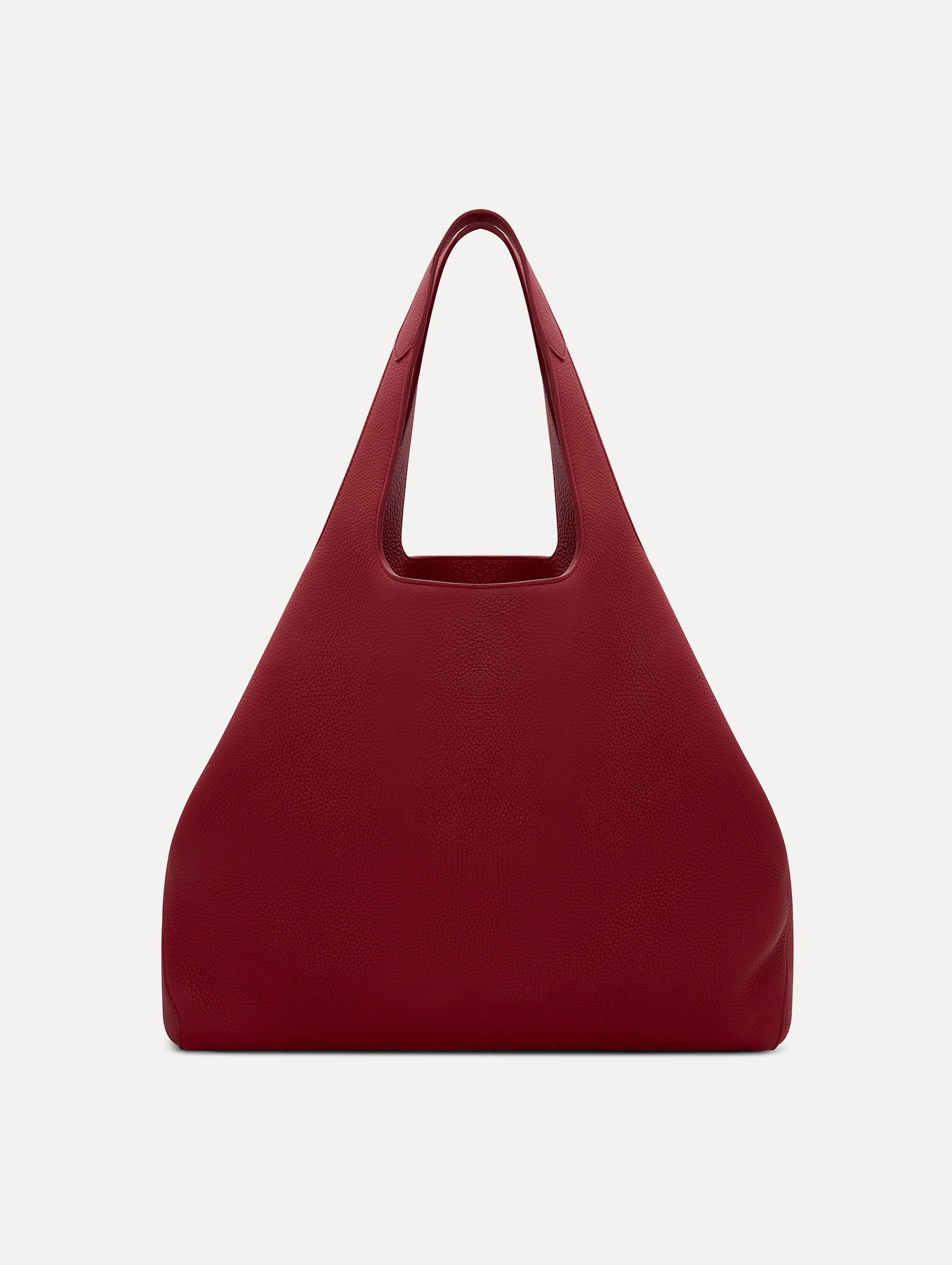 The Topaz Leather "tote" in Red Front View