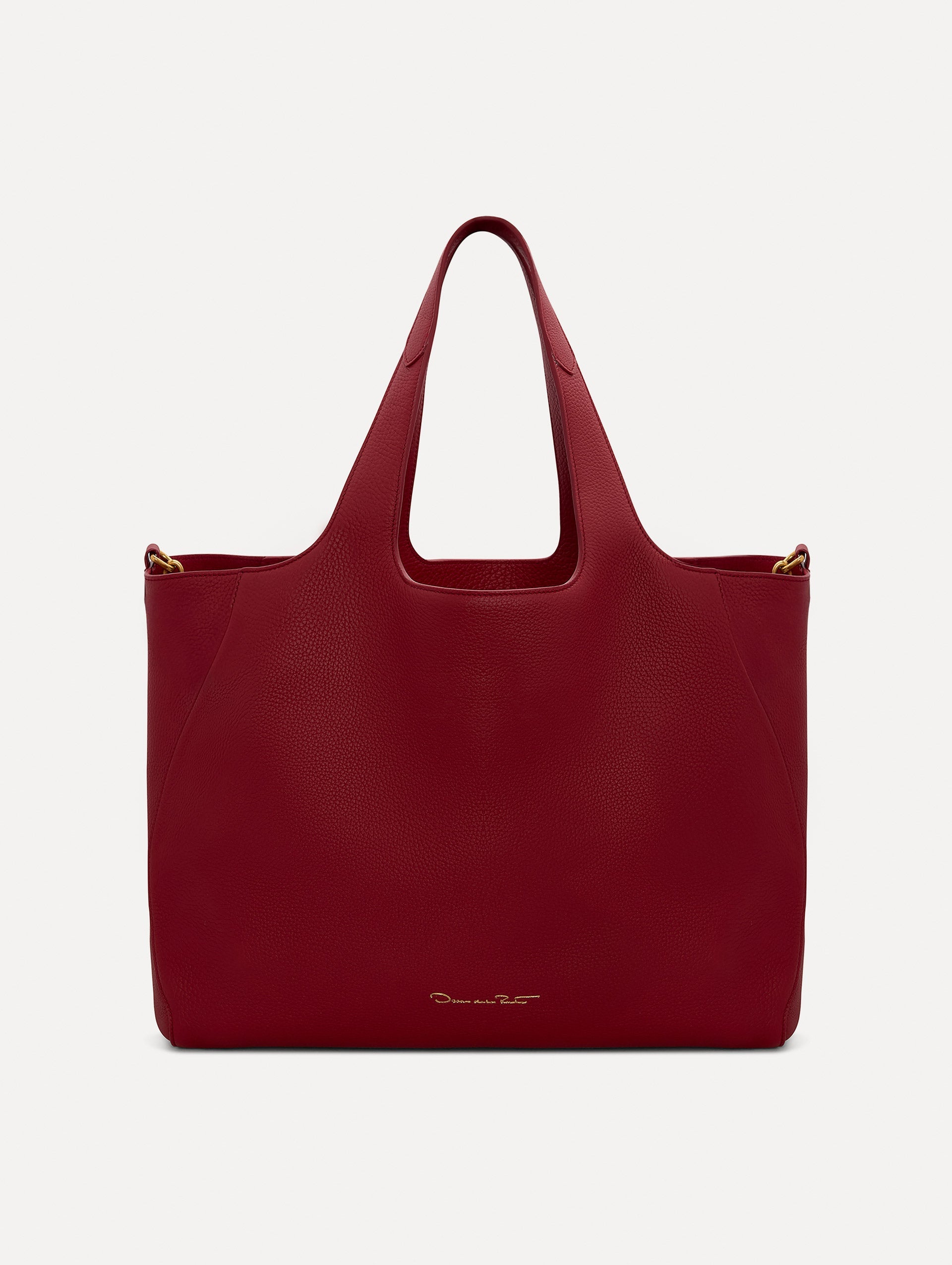 The Topaz Leather "tote" in Red Back View