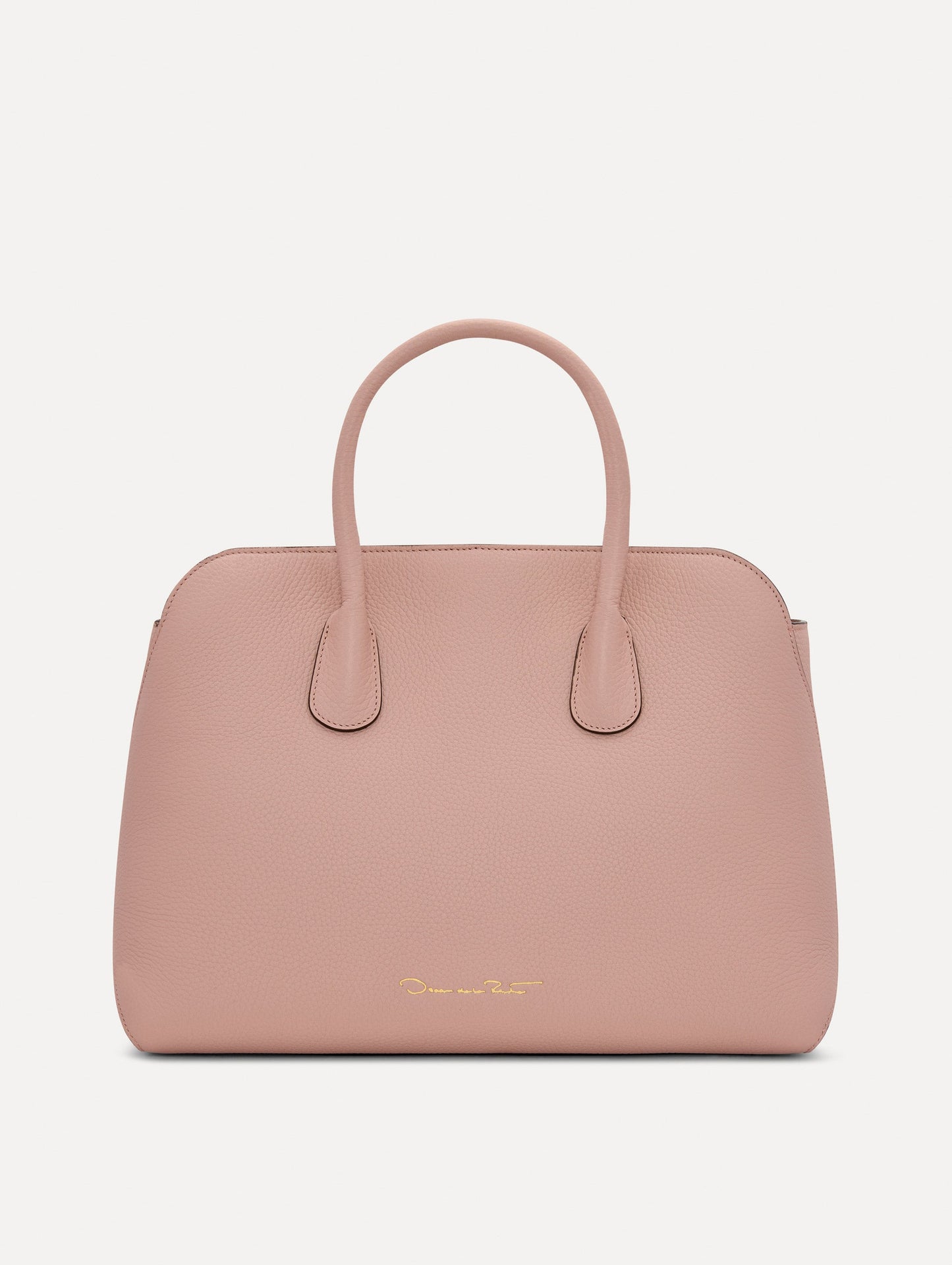The Ivy Leather Handbag in Blush Back View