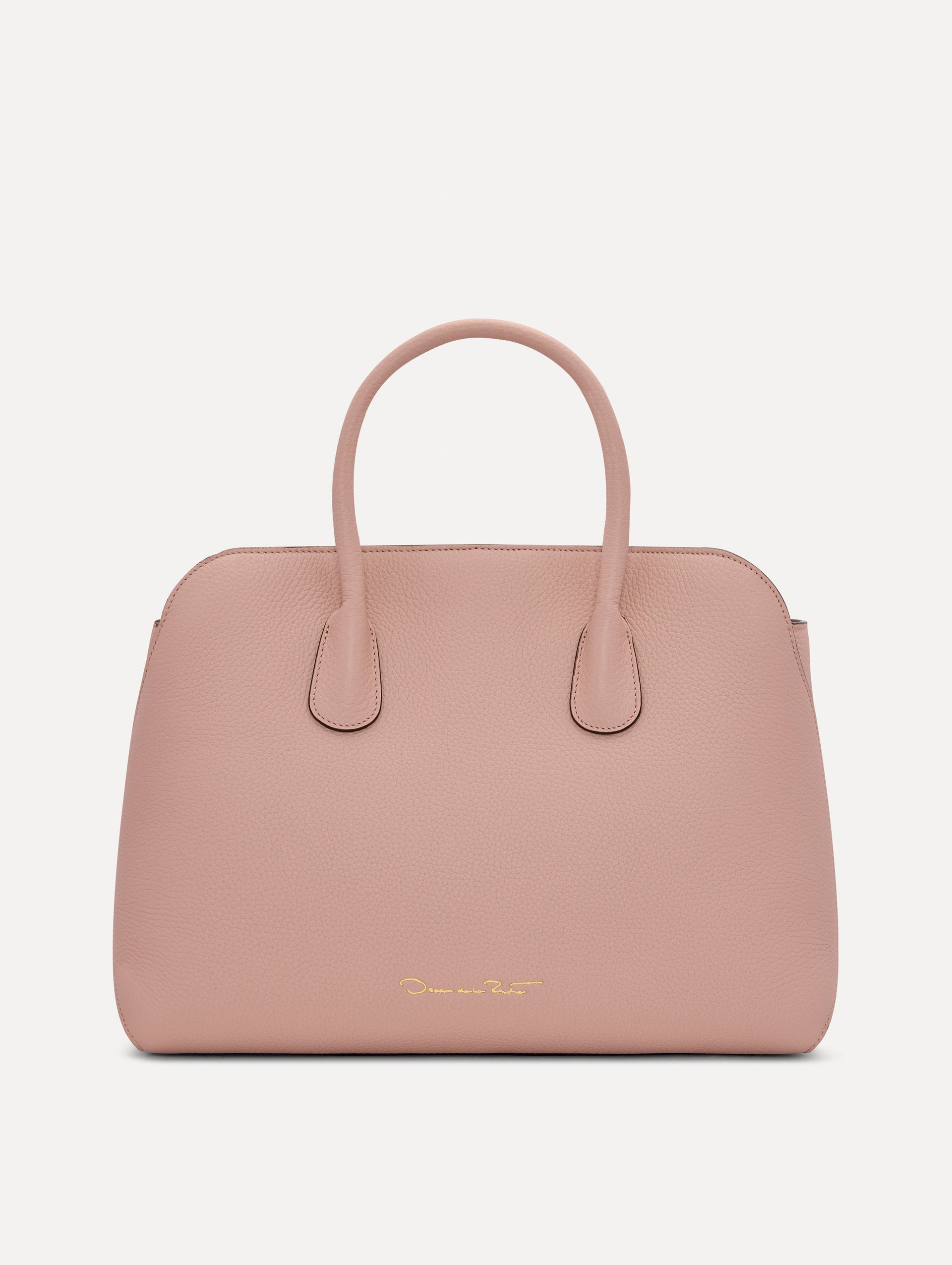 The Ivy Leather Handbag in Blush Back View