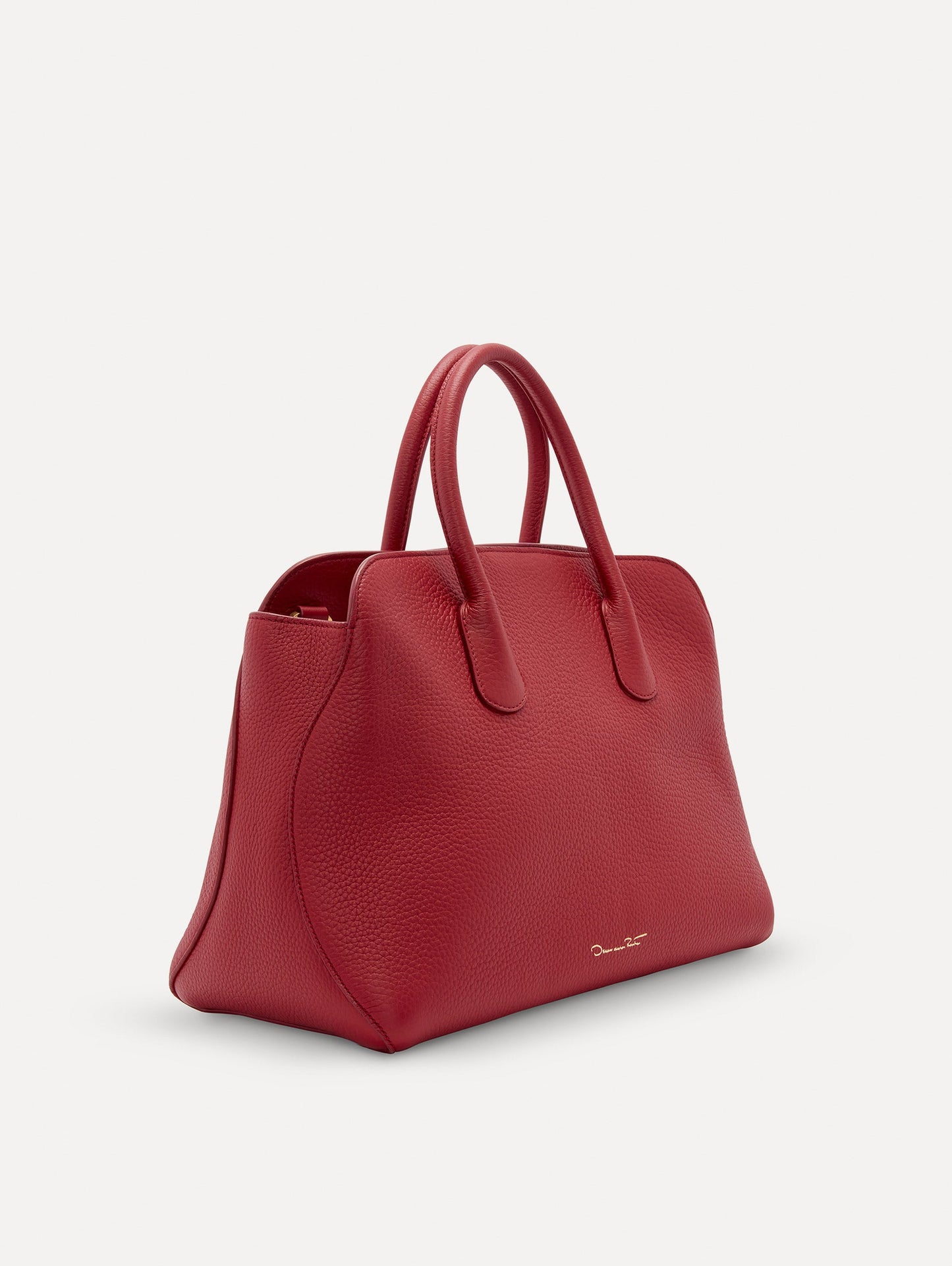 The Ivy bag in Scarlet, Side View with no shoulder strap showing.