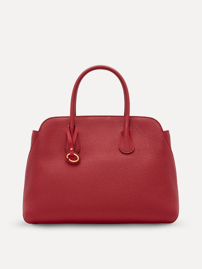 The Ivy bag in Scarlet, Front View with no shoulder strap showing.