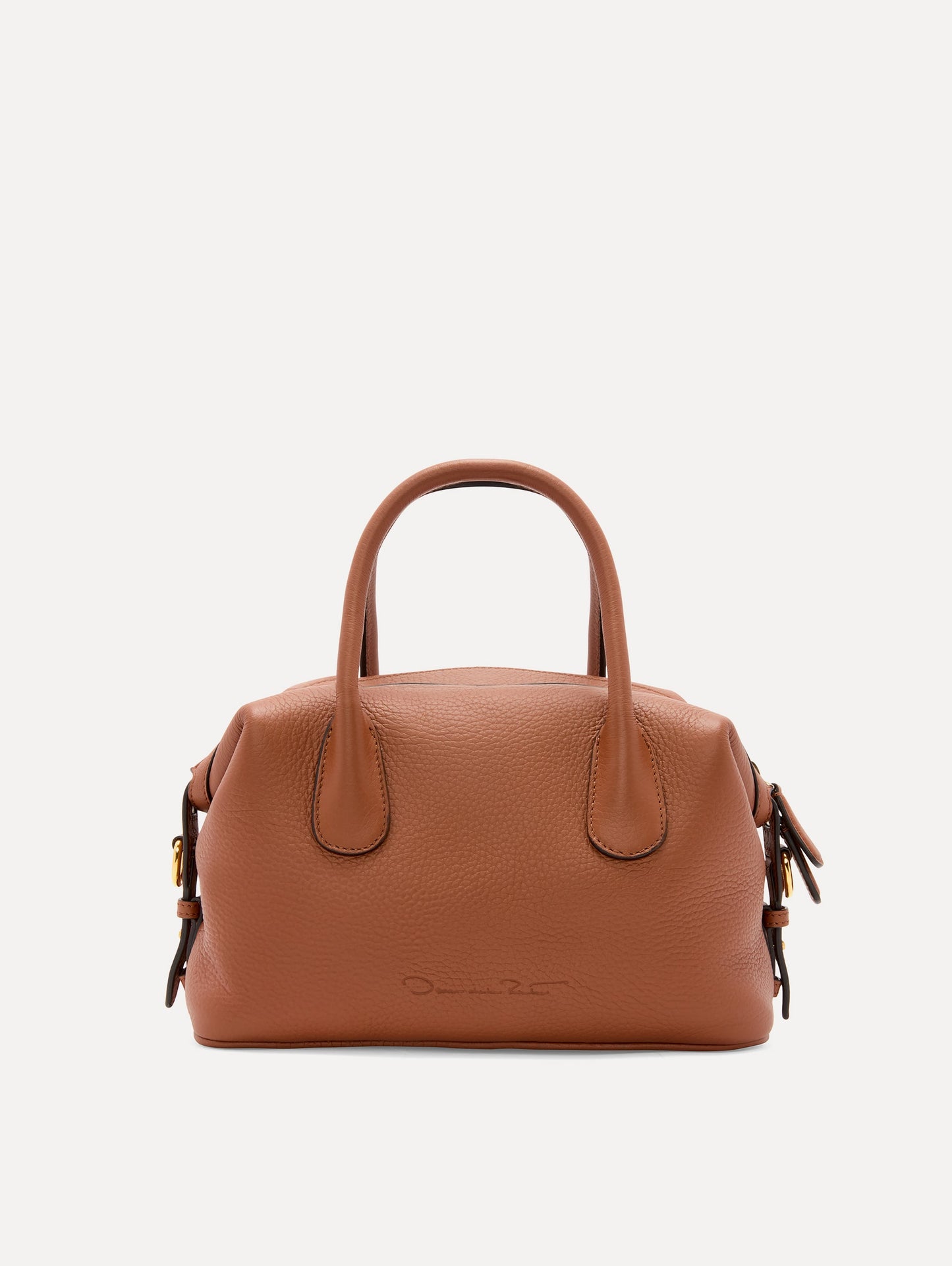 The Mini Dahlia Leather Handbag in Brown Back View