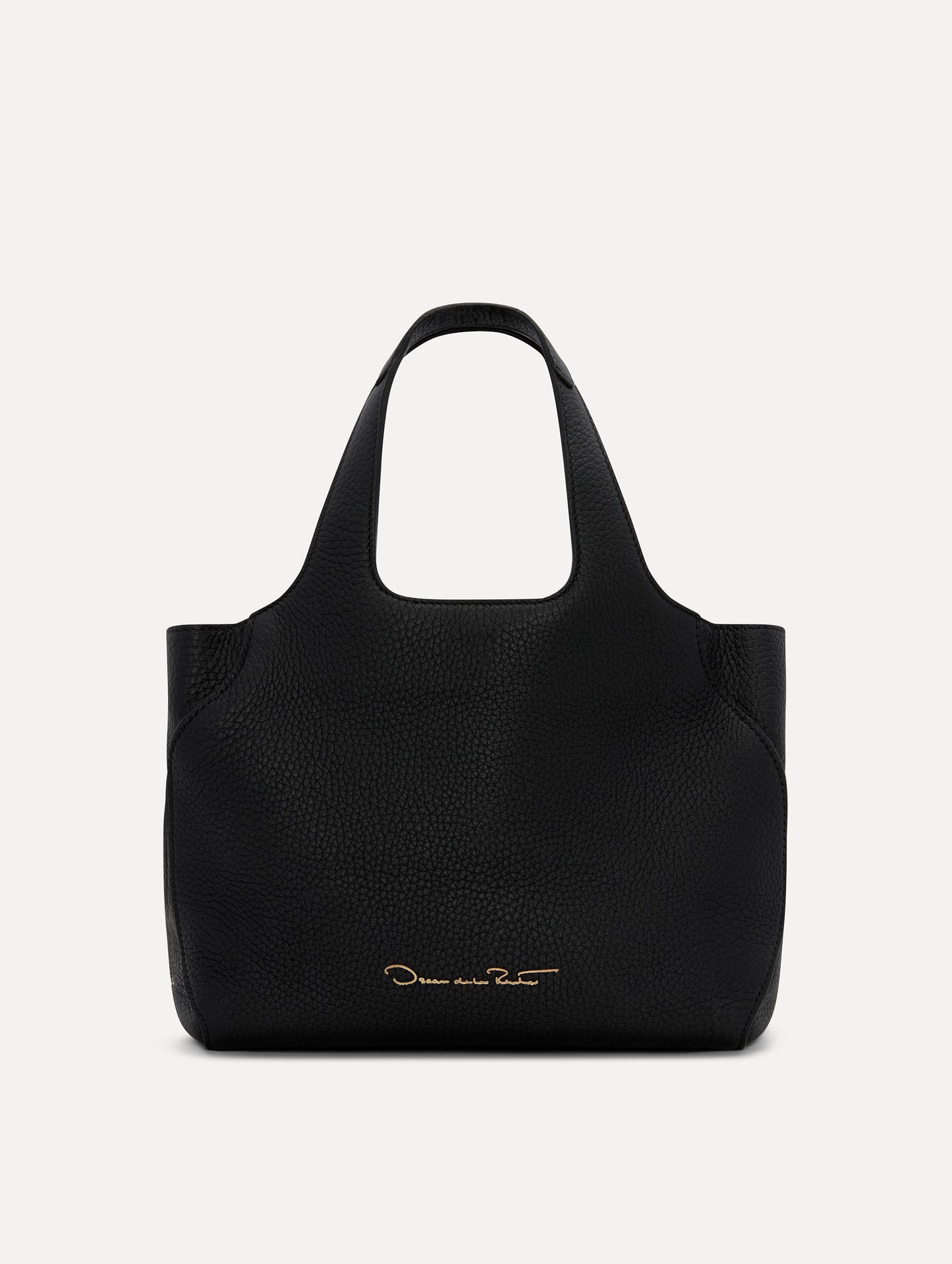 The Laser-Cut Mini Topaz Tote in Black Back View