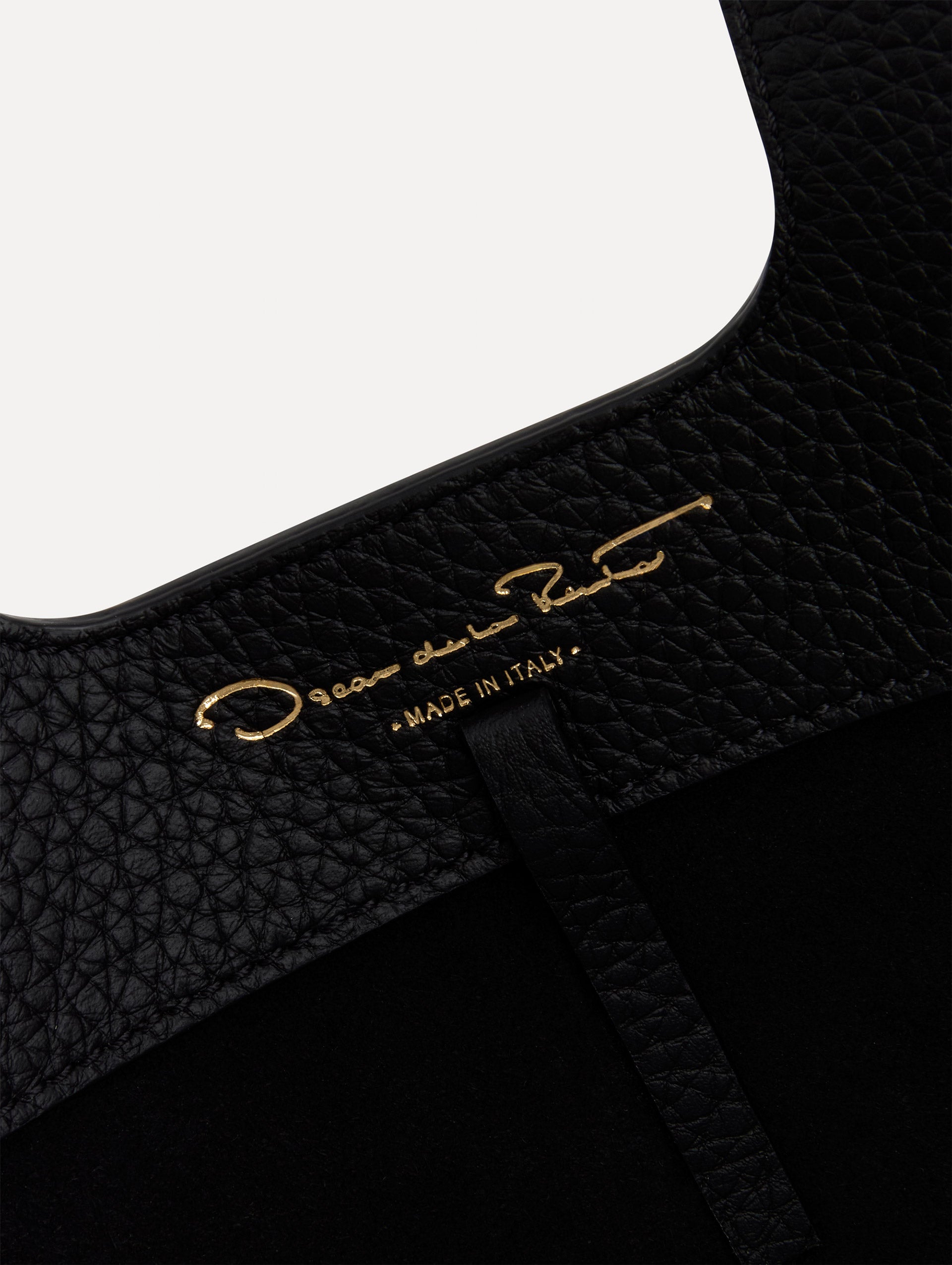 The Laser-Cut Mini Topaz Tote in Black Zoom View