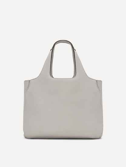 The Mini Topaz Tote in Pearl Grey Front View