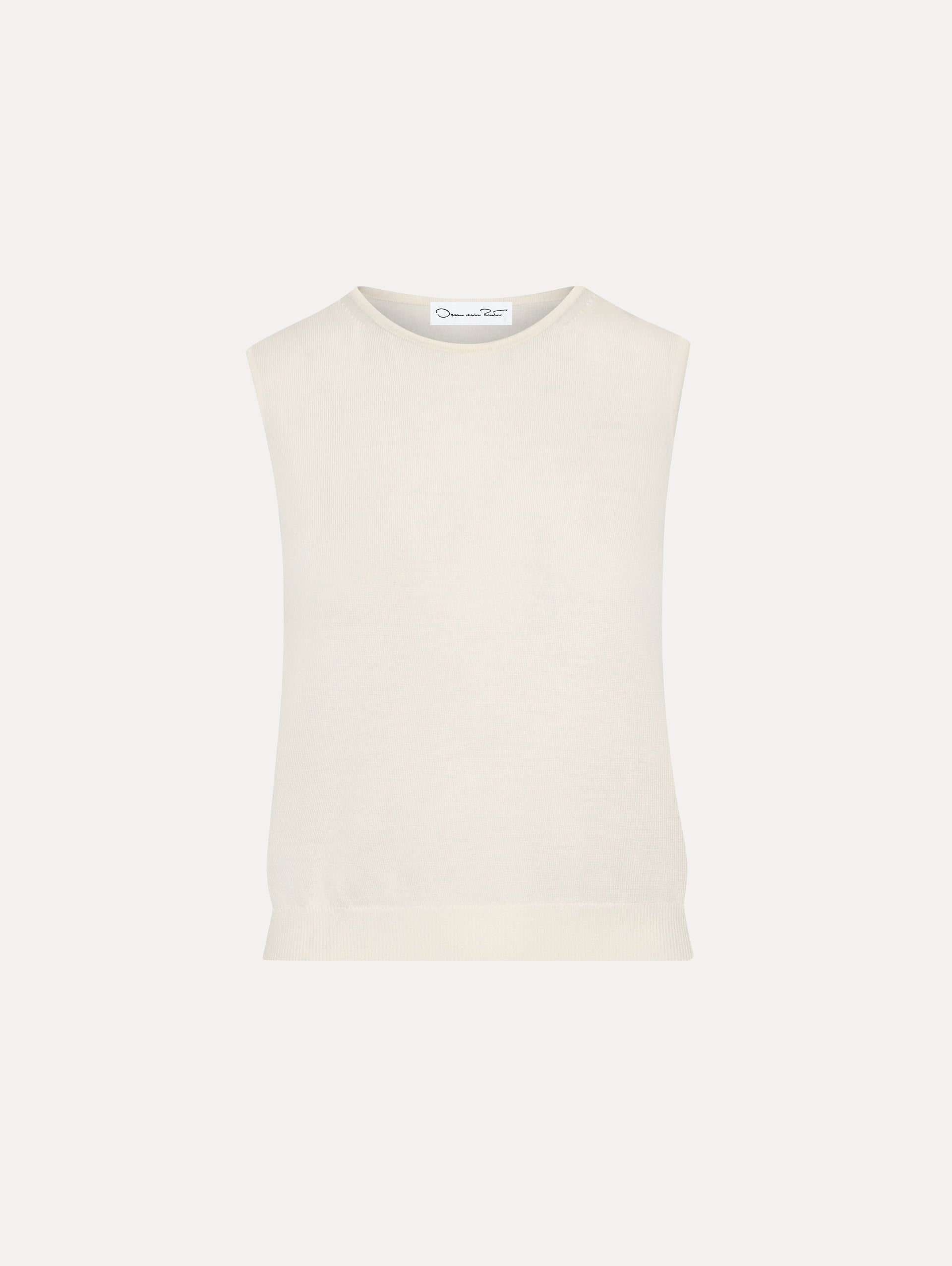 Wool-Blend Ivory Tank Front View