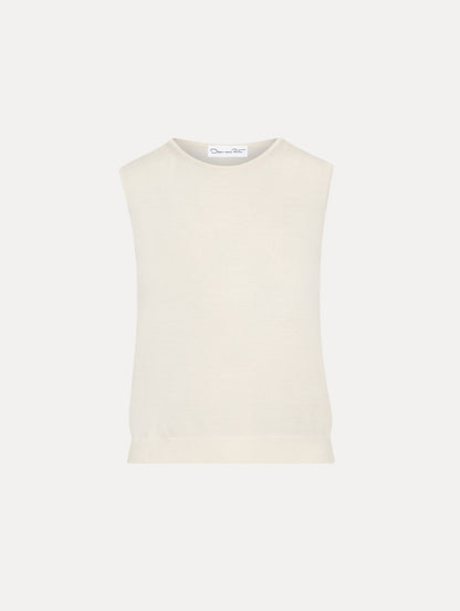 Wool-Blend Ivory Tank Front View