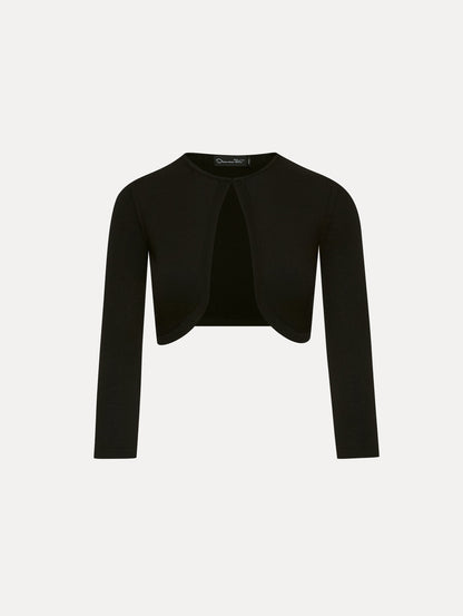 Wool-Blend Black Bolero Front View