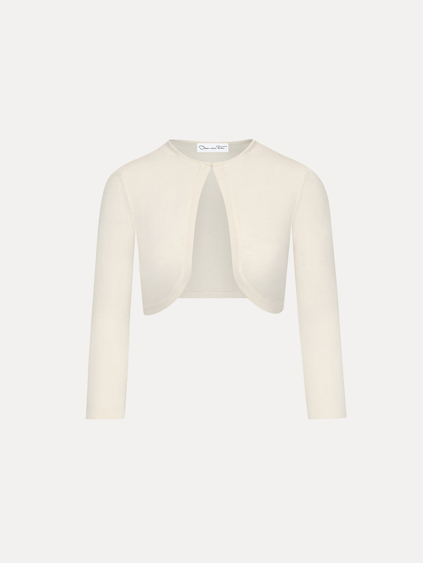 Wool-Blend White Bolero Front View