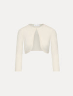 Wool-Blend White Bolero Front View