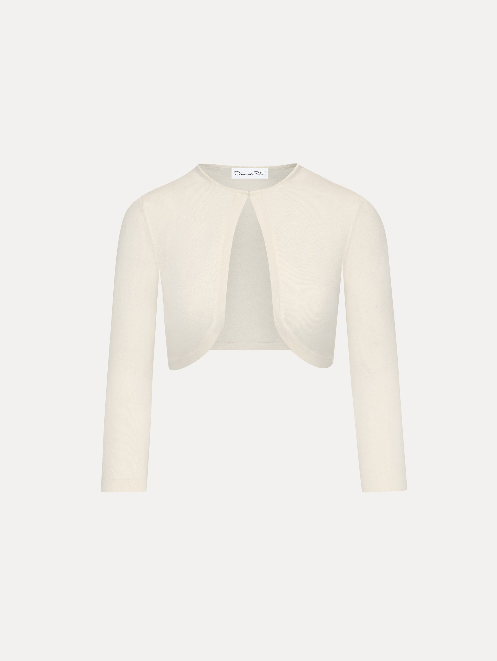 Wool-Blend White Bolero Front View