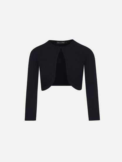 Wool-Blend Navy Bolero Front View
