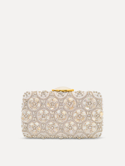 Mother of Pearl Embroidered O Minaudière