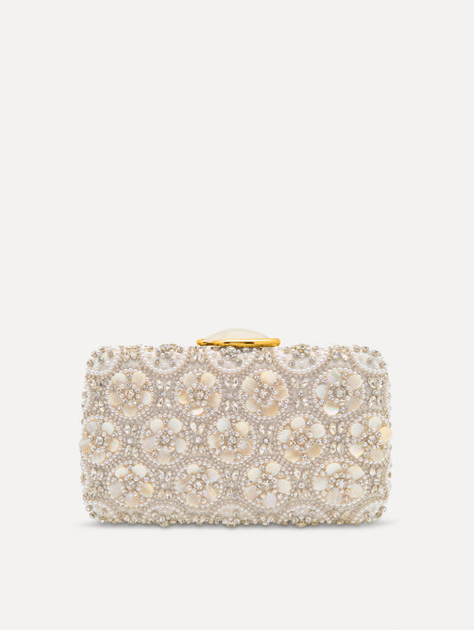 Mother of Pearl Embroidered O Minaudière