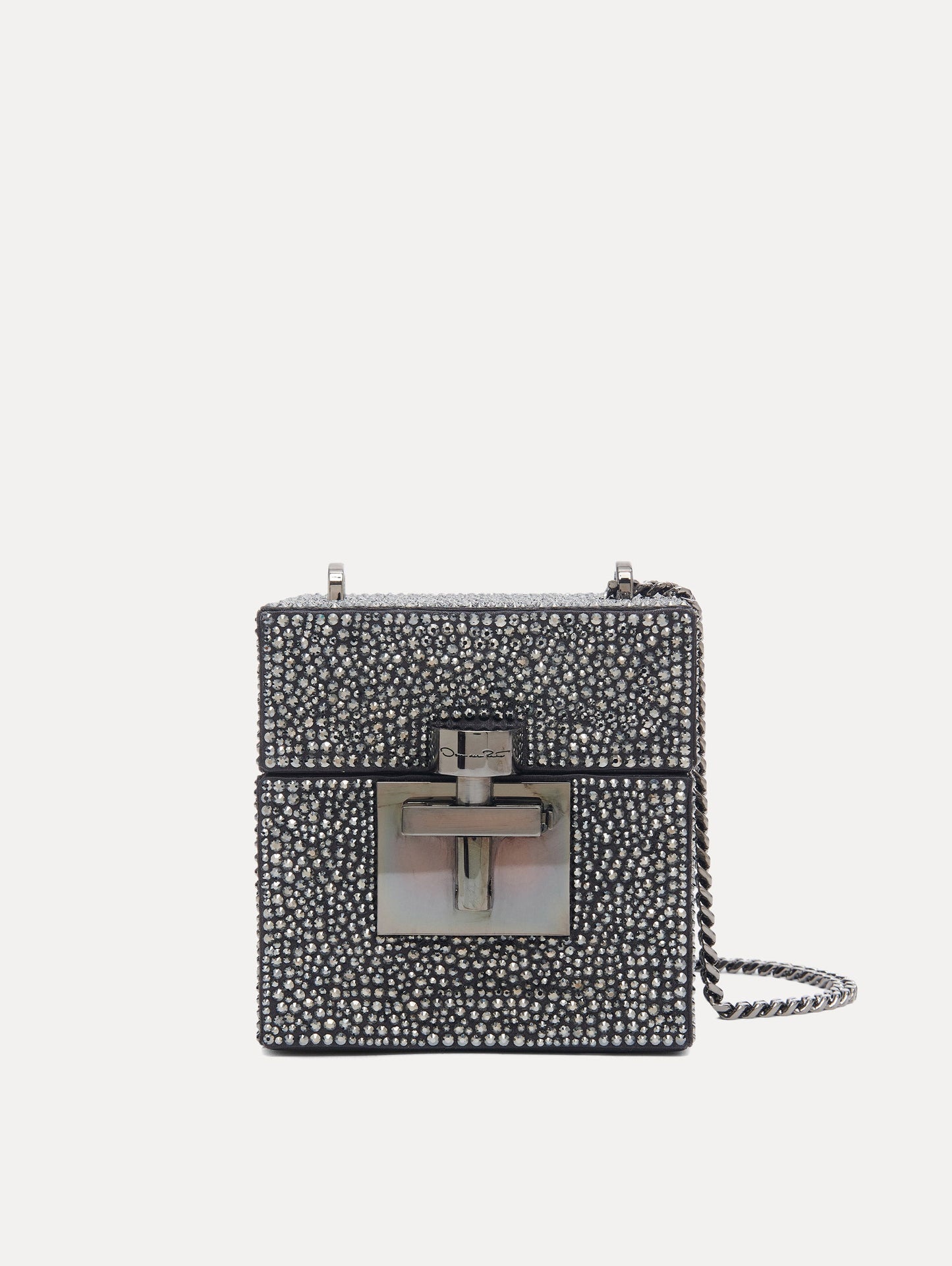 Black Crystal Pavé Alibi Cube Handbag Front View
