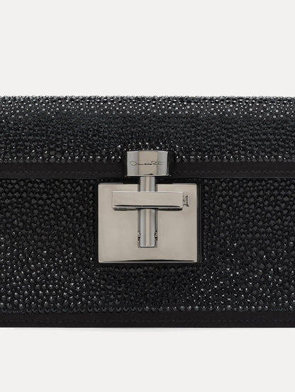 Black Crystal Pavé Alibi Clutch Zoom View