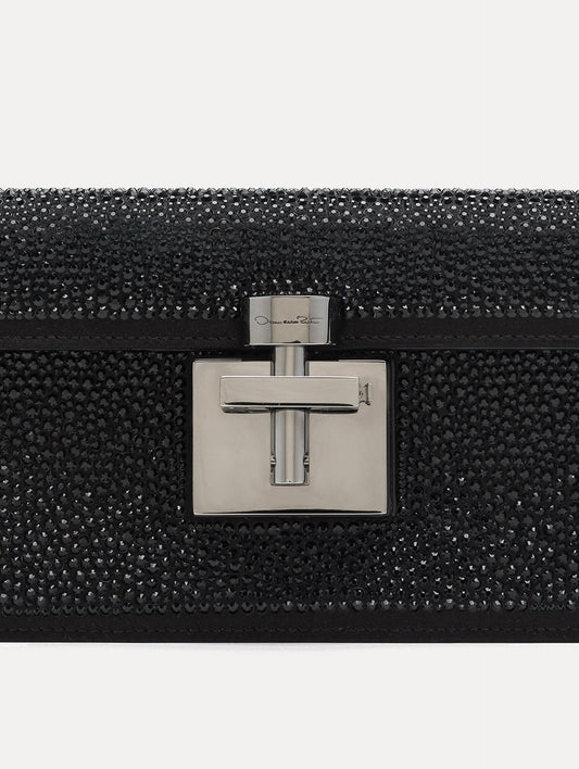 Black Crystal Pavé Alibi Clutch Zoom View