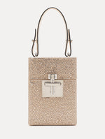 Champagne Crystal Pavé Alibi Cube Bag Front View