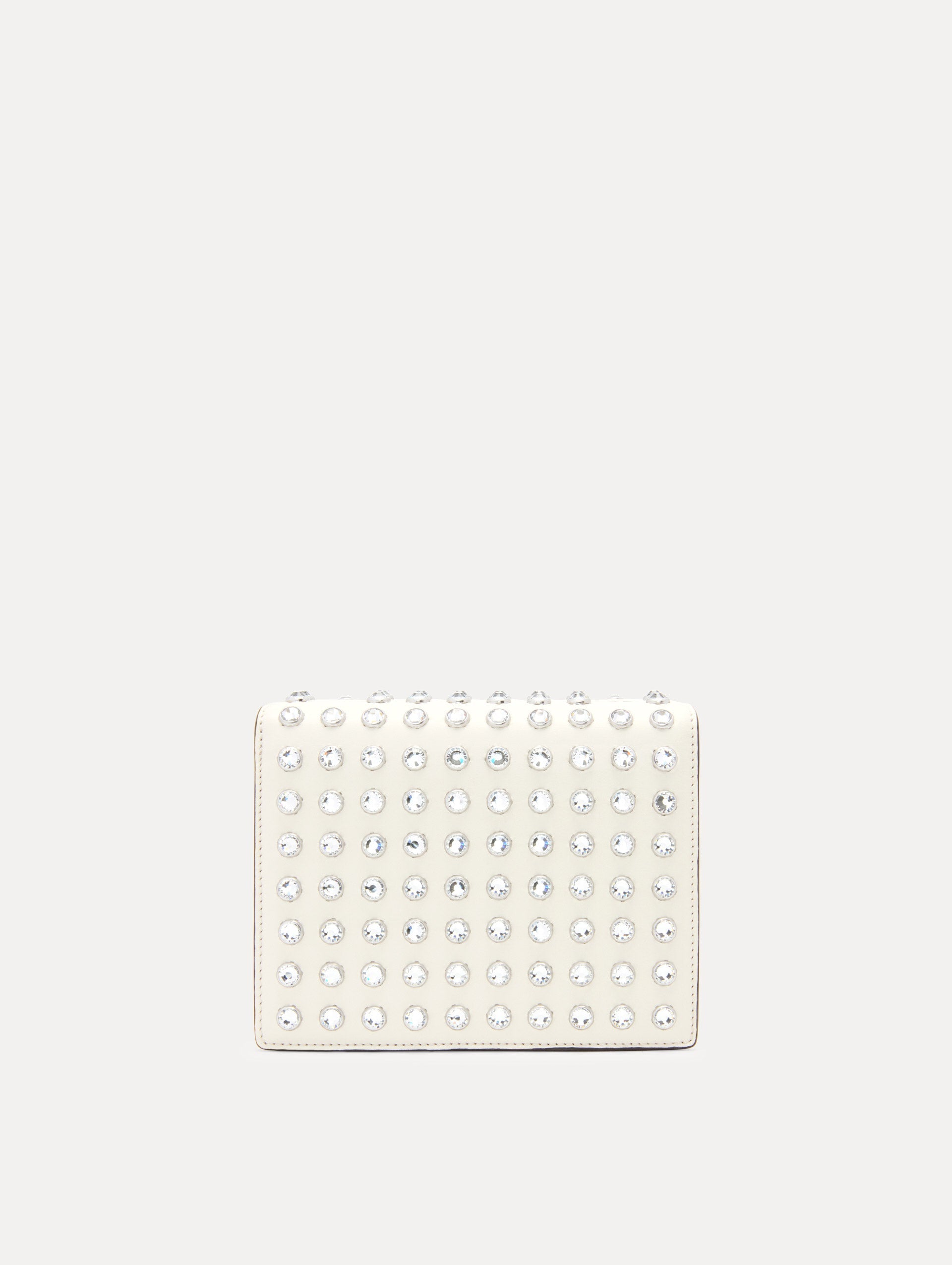 Crystal Stud Mini TRO Bag in White Back View