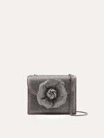 Crystal Pavé Mini TRO Bag in Smoke Gunmetal Front View