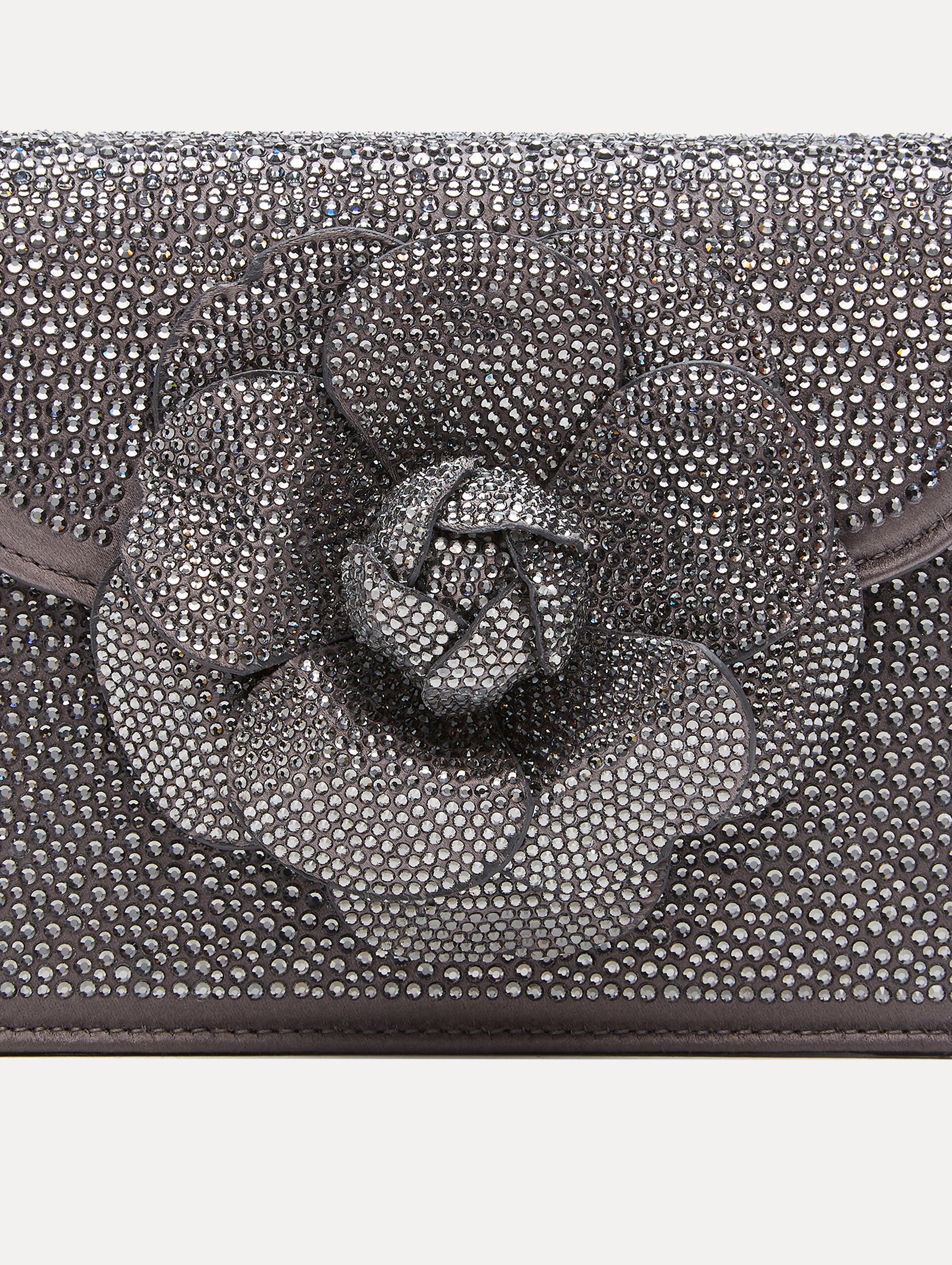 Crystal Pavé Mini TRO Bag in Smoke Gunmetal Zoom View