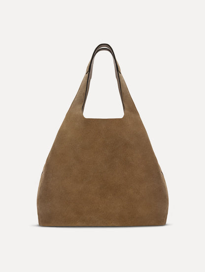 The Topaz in a suede taupe front view.