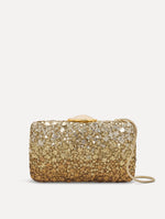 Mosaic Sequin O Minaudière in Bronze Front View